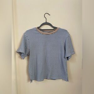 Things Between Cotton Striped Blue and White Women's Crew Top Size S
